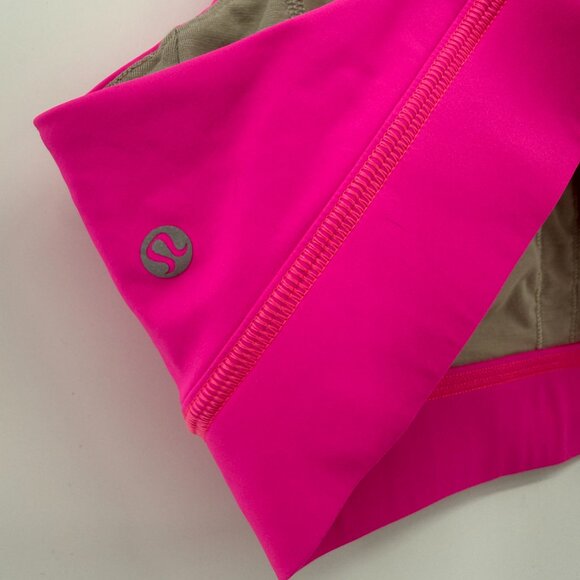 Lululemon Strong at Heart Bra Medium Support, C/D Cup BRIGHT Highlight Pink - Picture 6 of 7